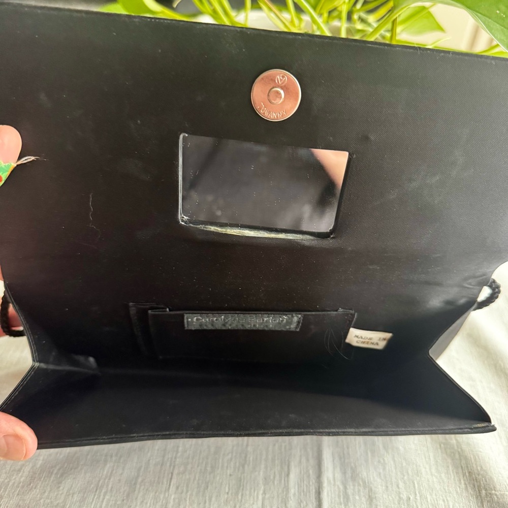 Vintage Elegant Black Clutch Bag Carolyne Barton night - Picture 7 of 10
